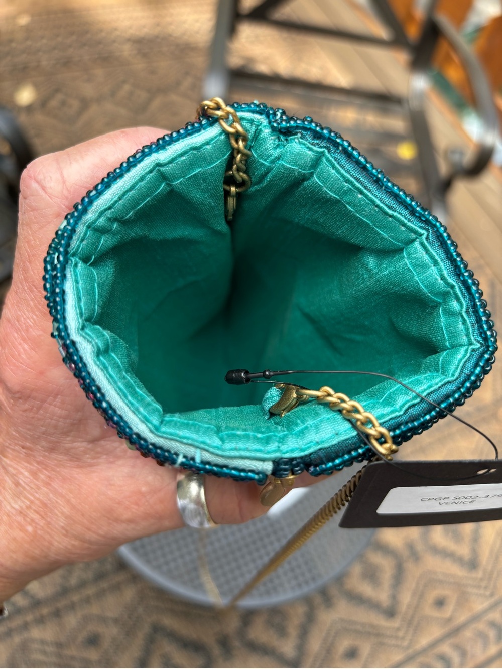 Mary Frances Venice teal Multicolor Beaded bag with Crossbody - Picture 10 of 17